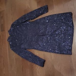 Ralph Lauren blue  sequin sheath cocktail dress. Size 16. NWOT.